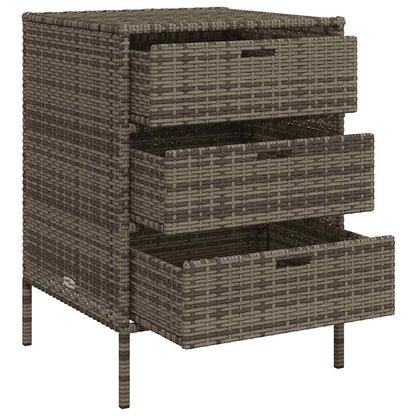 Garden Storage Cabinet Grey 55x59x80 cm Poly Rattan