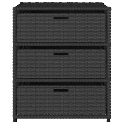 Garden Storage Cabinet Black 55x59x69 cm Poly Rattan