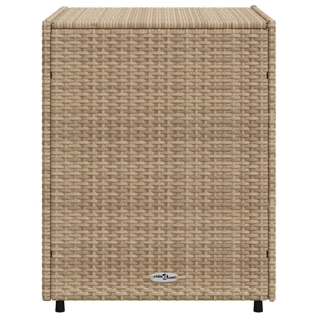 Garden Storage Cabinet Beige 55x59x69 cm Poly Rattan