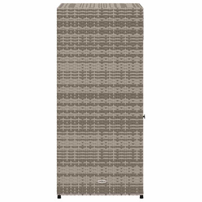 Garden Storage Cabinet Grey 55x55x111 cm Poly Rattan
