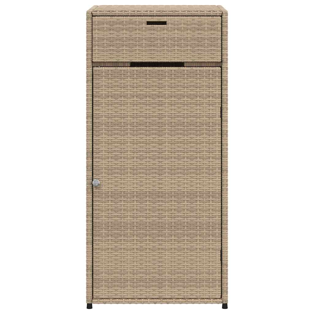 Garden Storage Cabinet Beige 55x55x111 cm Poly Rattan