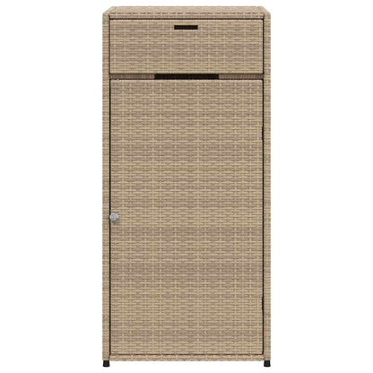 Garden Storage Cabinet Beige 55x55x111 cm Poly Rattan