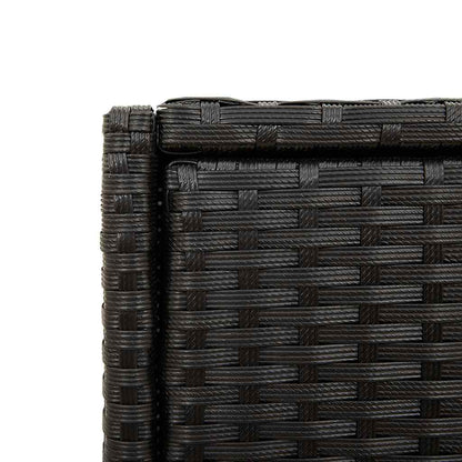 Garden Storage Cabinet Black 105x55x113 cm Poly Rattan
