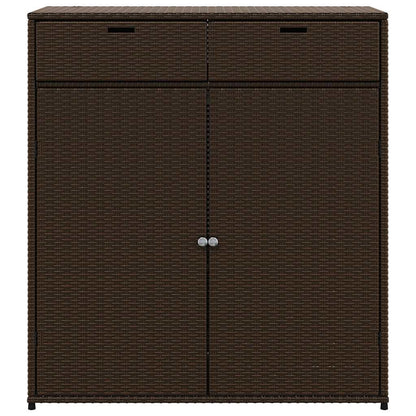 Garden Storage Cabinet Brown 105x55x113 cm Poly Rattan