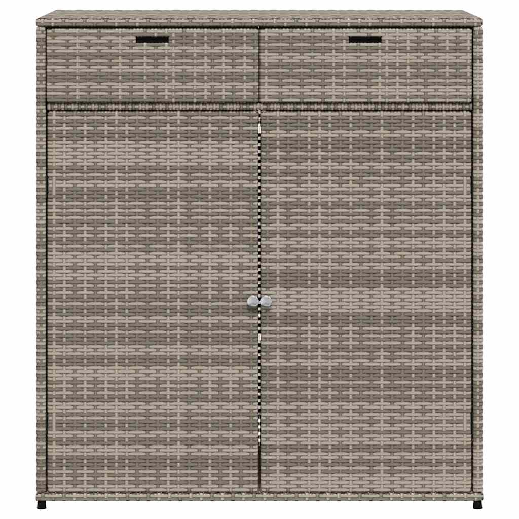 Garden Storage Cabinet Grey 105x55x113 cm Poly Rattan