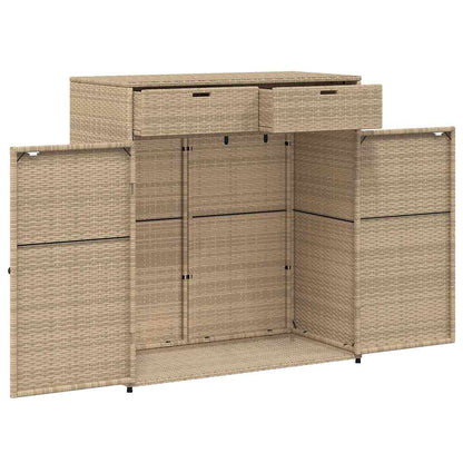 Garden Storage Cabinet Grey 105x55x113 cm Poly Rattan