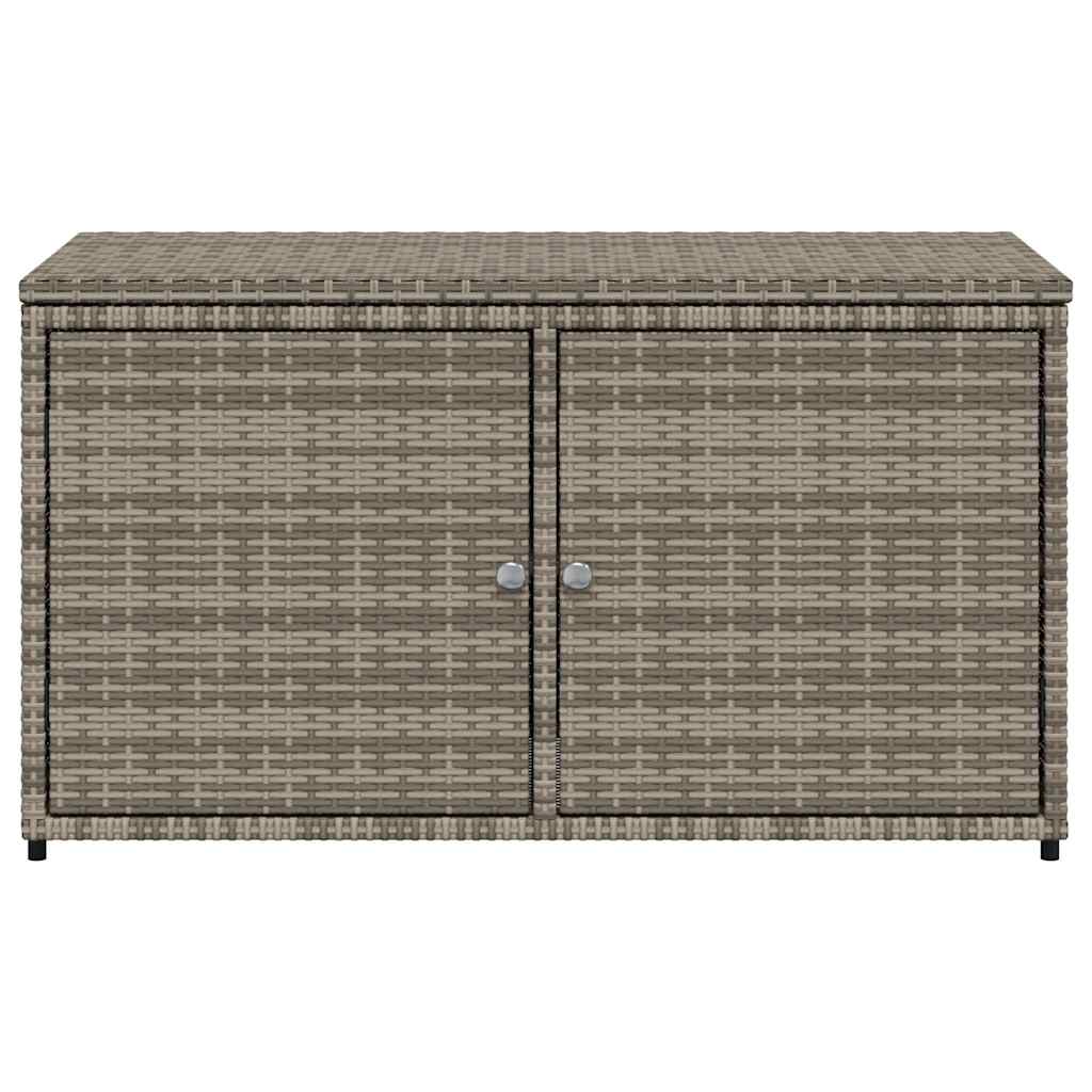 Garden Storage Cabinet Grey 110x55x60.5 cm Poly Rattan