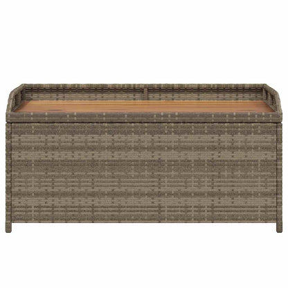 Storage Bench Grey 100x50x52 cm Poly Rattan and Acacia Wood
