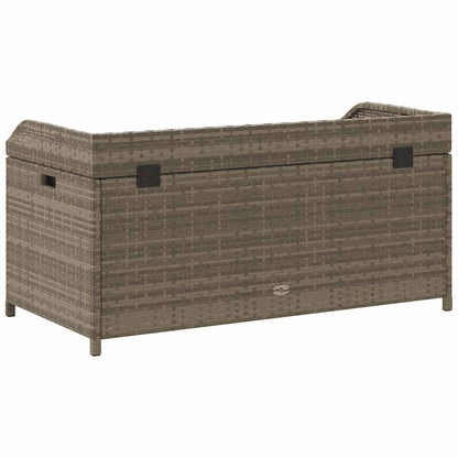 Storage Bench Grey 100x50x52 cm Poly Rattan and Acacia Wood