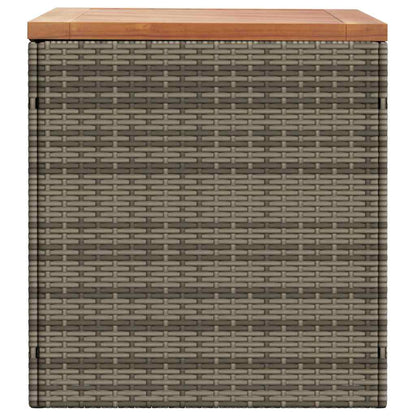 Garden Storage Box Grey 110x50x54 cm Poly Rattan Acacia Wood