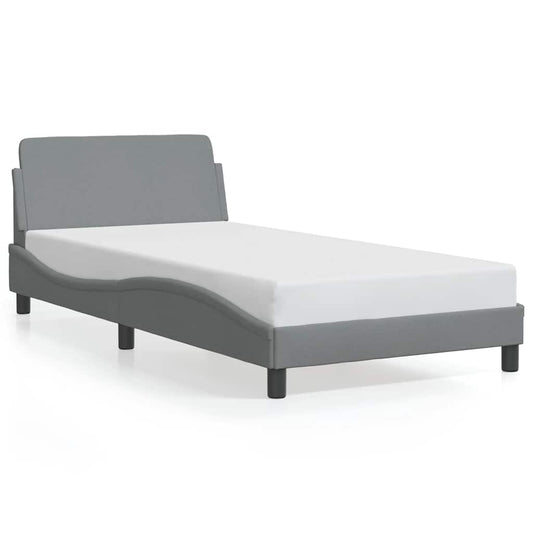 Bed Frame "Dover" Light Grey 100x190 cm Fabric