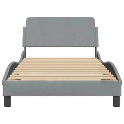 Bed Frame "Dover" Light Grey 100x190 cm Fabric