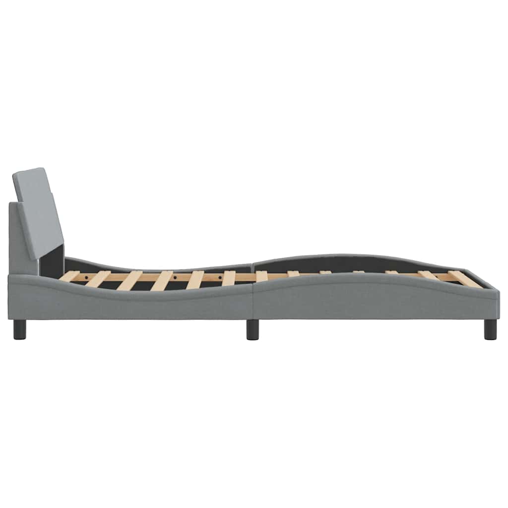Bed Frame "Dover" Light Grey 100x190 cm Fabric