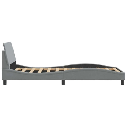 Bed Frame "Dover" Light Grey 100x190 cm Fabric
