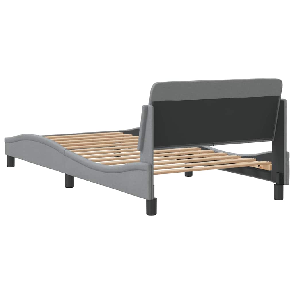 Bed Frame "Dover" Light Grey 100x190 cm Fabric