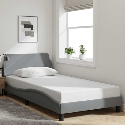 Bed Frame "Dover" Light Grey 100x190 cm Fabric