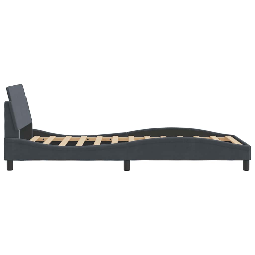 Bed Frame "Dover" Dark Grey 100x190 cm Velvet