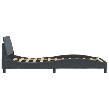 Bed Frame "Dover" Dark Grey 100x190 cm Velvet