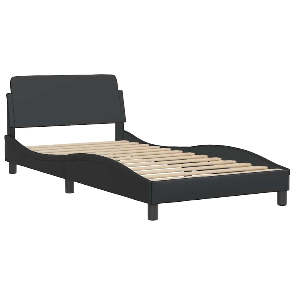 Bed Frame "Dover" Black 100x190 cm Faux Leather
