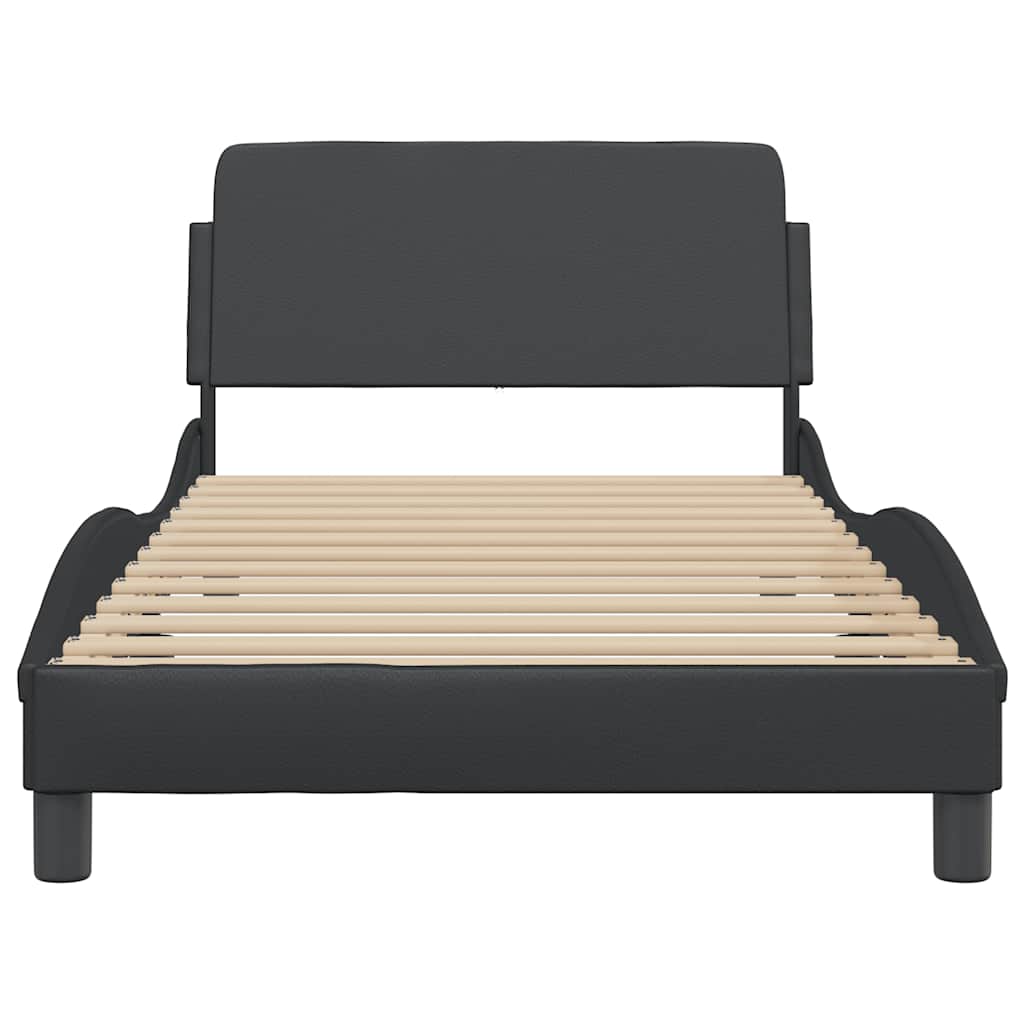 Bed Frame "Dover" Black 100x190 cm Faux Leather