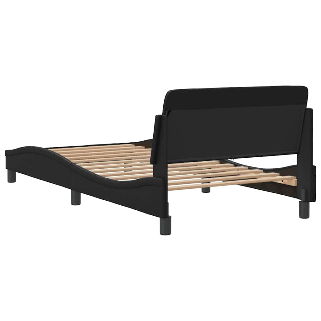 Bed Frame "Dover" Black 100x190 cm Faux Leather