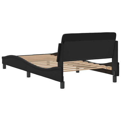 Bed Frame "Dover" Black 100x190 cm Faux Leather