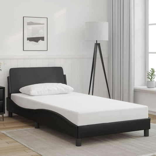 Bed Frame "Dover" Black 100x190 cm Faux Leather