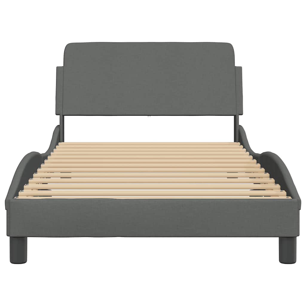 Bed Frame "Dover" Dark Grey 100x203 cm Fabric