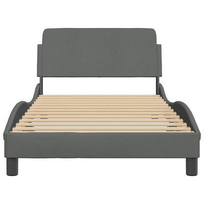 Bed Frame "Dover" Dark Grey 100x203 cm Fabric
