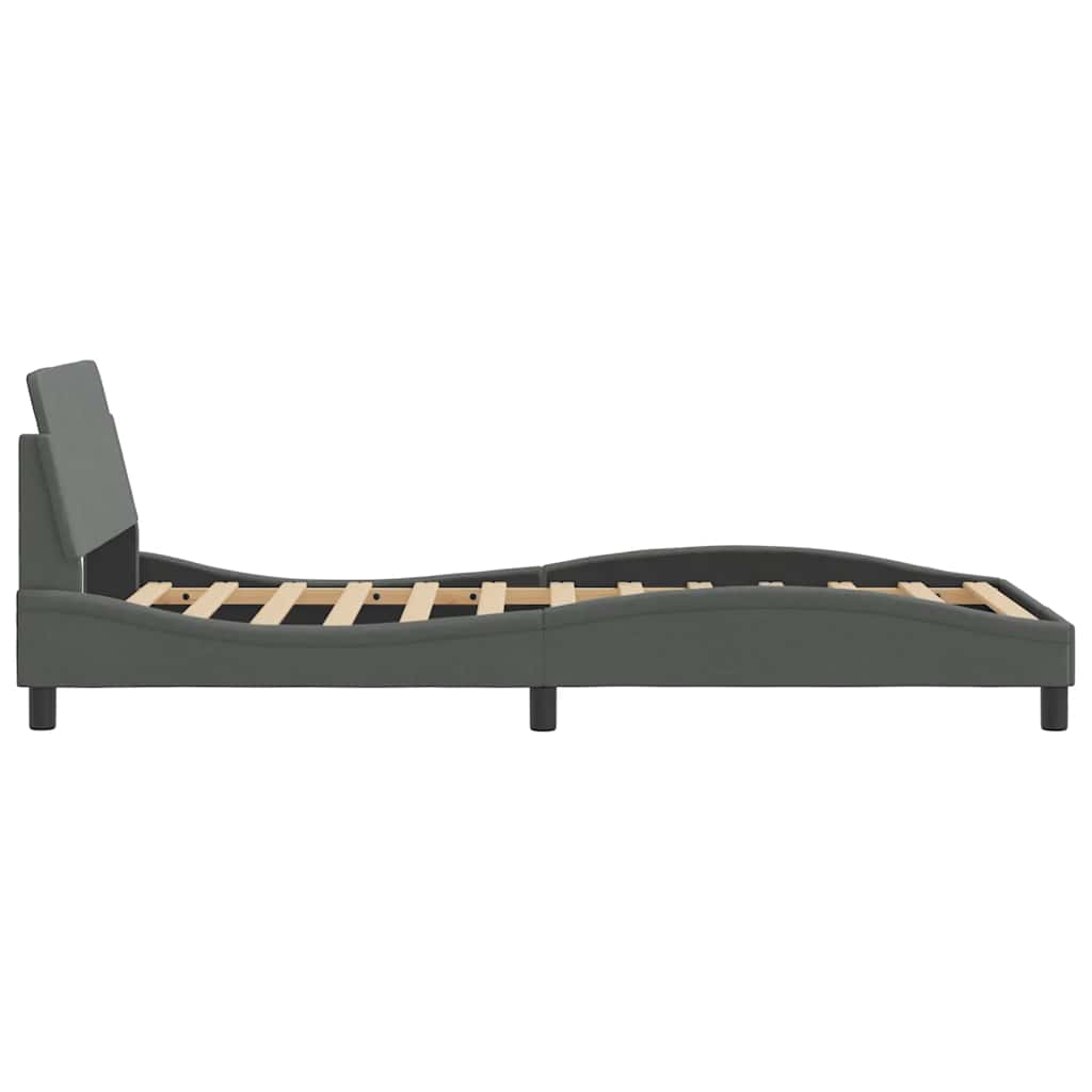 Bed Frame "Dover" Dark Grey 100x203 cm Fabric