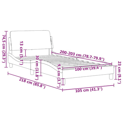 Bed Frame "Dover" Dark Grey 100x203 cm Fabric