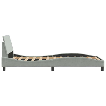 Bed Frame "Dover" Light Grey 100x203 cm Velvet