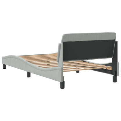 Bed Frame "Dover" Light Grey 100x203 cm Velvet