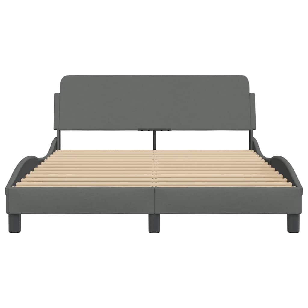 Bed Frame "Dover" Dark Grey 137x190 cm Fabric