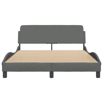 Bed Frame "Dover" Dark Grey 137x190 cm Fabric