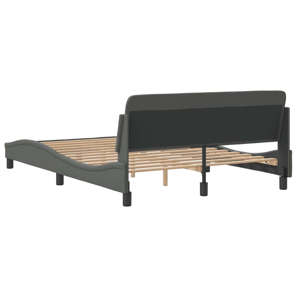 Bed Frame "Dover" Dark Grey 137x190 cm Fabric
