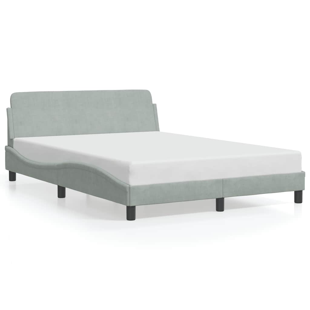 Bed Frame "Dover" Light Grey 137x190 cm Velvet