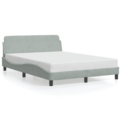 Bed Frame "Dover" Light Grey 137x190 cm Velvet