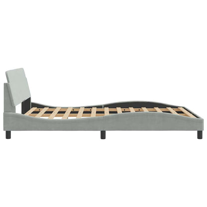 Bed Frame "Dover" Light Grey 137x190 cm Velvet