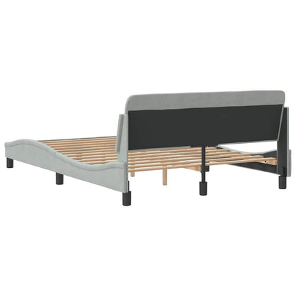 Bed Frame "Dover" Light Grey 137x190 cm Velvet
