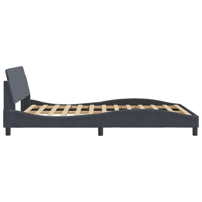 Bed Frame "Dover" Dark Grey 137x190 cm Velvet