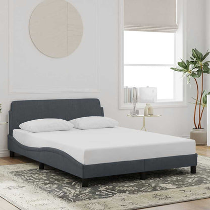 Bed Frame "Dover" Dark Grey 137x190 cm Velvet