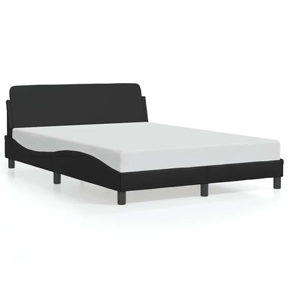 Bed Frame "Dover" Black 137x190 cm Faux Leather
