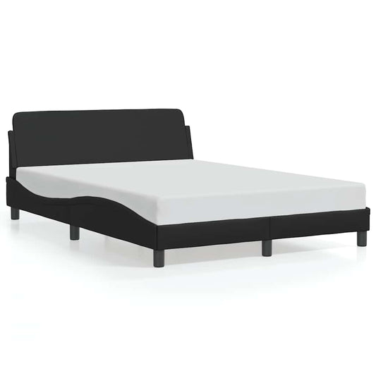 Bed Frame "Dover" Black 137x190 cm Faux Leather