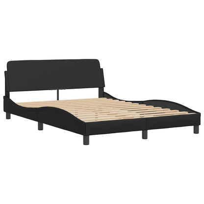 Bed Frame "Dover" Black 137x190 cm Faux Leather