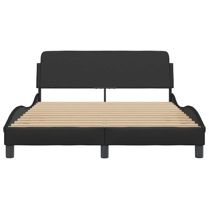 Bed Frame "Dover" Black 137x190 cm Faux Leather
