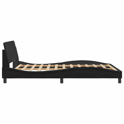 Bed Frame "Dover" Black 137x190 cm Faux Leather