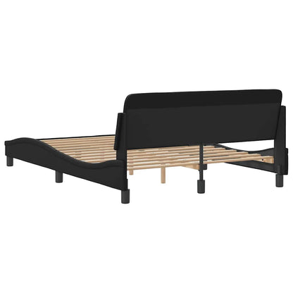 Bed Frame "Dover" Black 137x190 cm Faux Leather
