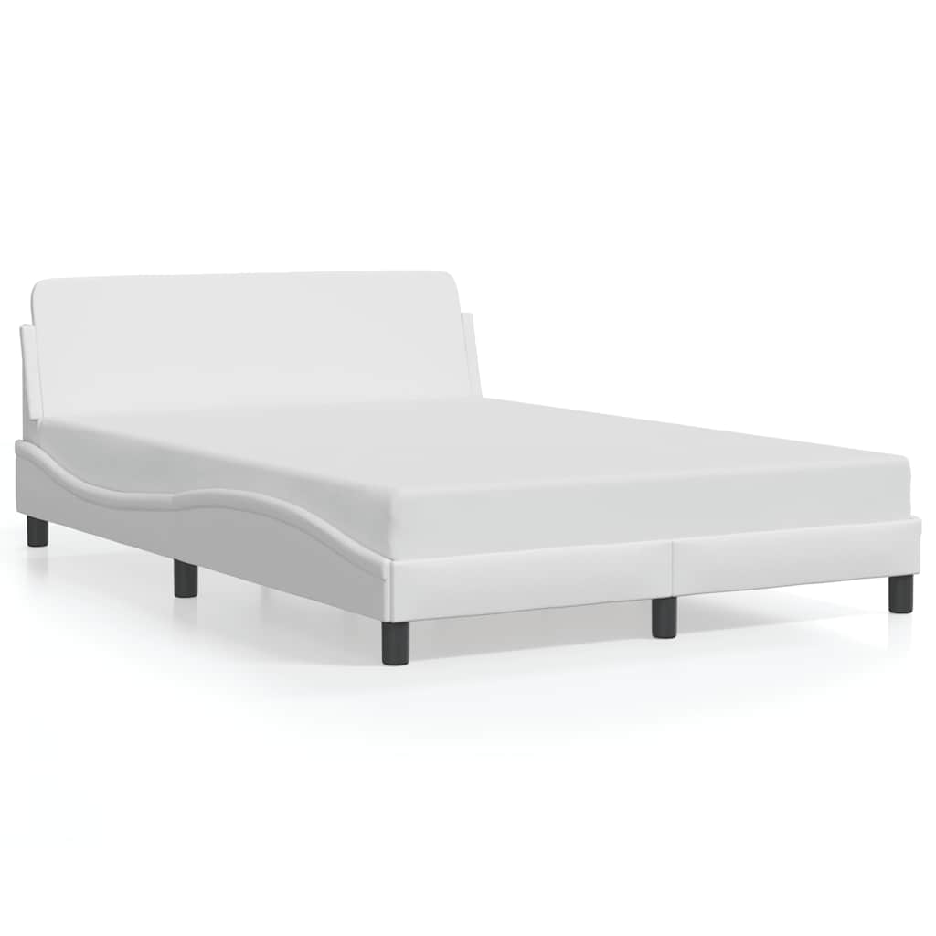 Bed Frame "Dover" White 137x190 cm Faux Leather