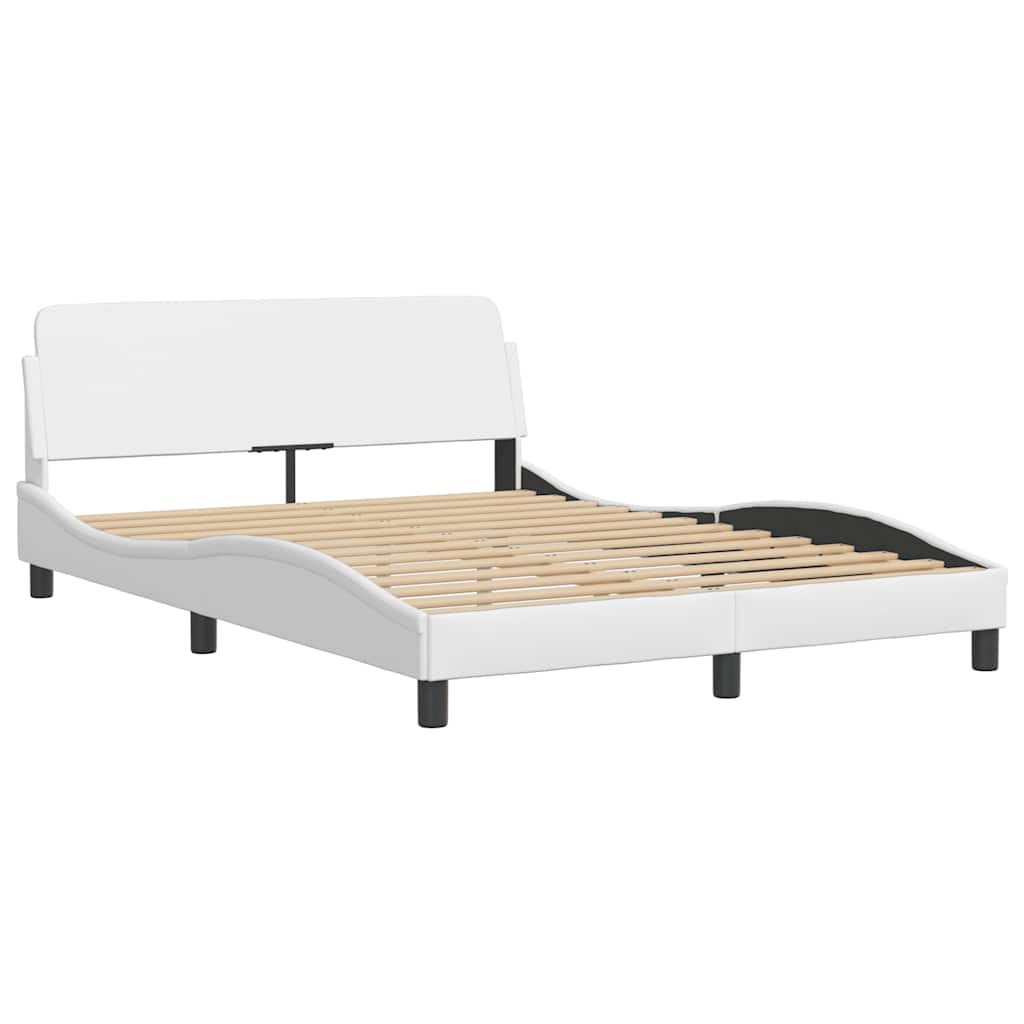 Bed Frame "Dover" White 137x190 cm Faux Leather